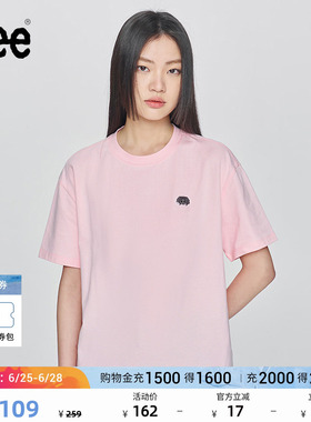 Lee舒适版圆领X-Crew像素徽标设计粉色女短袖T恤显瘦LWT0098724LE