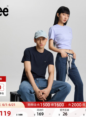 Lee圆领经典小Logo字母印花男女同款短袖T恤休闲潮流LUT0053984LE