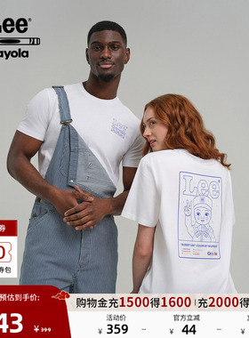 Lee× Crayola联名商场同款25秋冬新舒适版白色男女同款短袖T恤