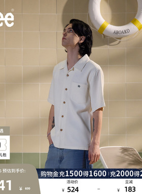 Lee商场同款舒适版翻领101+米白色男短袖衬衫LMT010065207