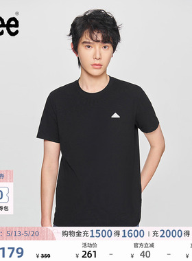 Lee商场同款经典圆领三角小Logo男士短袖T恤休闲潮流LMT010014K99