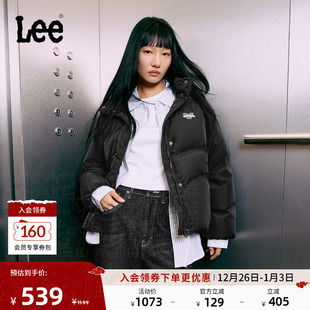 小Logo徽标车缝线设计女羽绒服潮 立领插肩袖 Lee25秋冬新品 舒适版