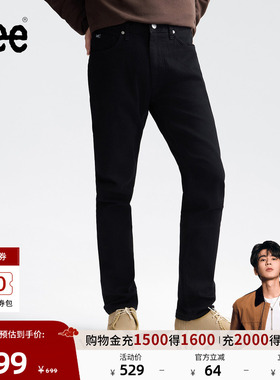 【张凌赫代言】Lee25秋冬新品709修身中腰锥形五袋款黑色男牛仔裤