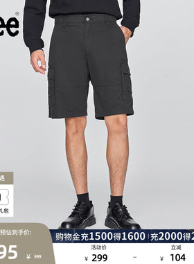 Lee经典工装口袋设计宽松直筒户外休闲短裤显瘦潮流LMB009967209