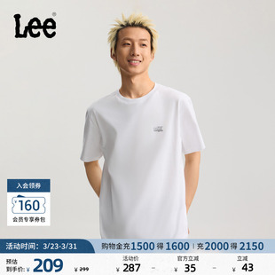 T恤休闲 圆领钥匙扣设计图案印花白色男短袖 Lee26年春夏新品 舒适版