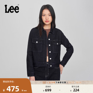 牛仔夹克外套潮LWT008297205 清水洗女长袖 Lee商场同款 舒适短身款