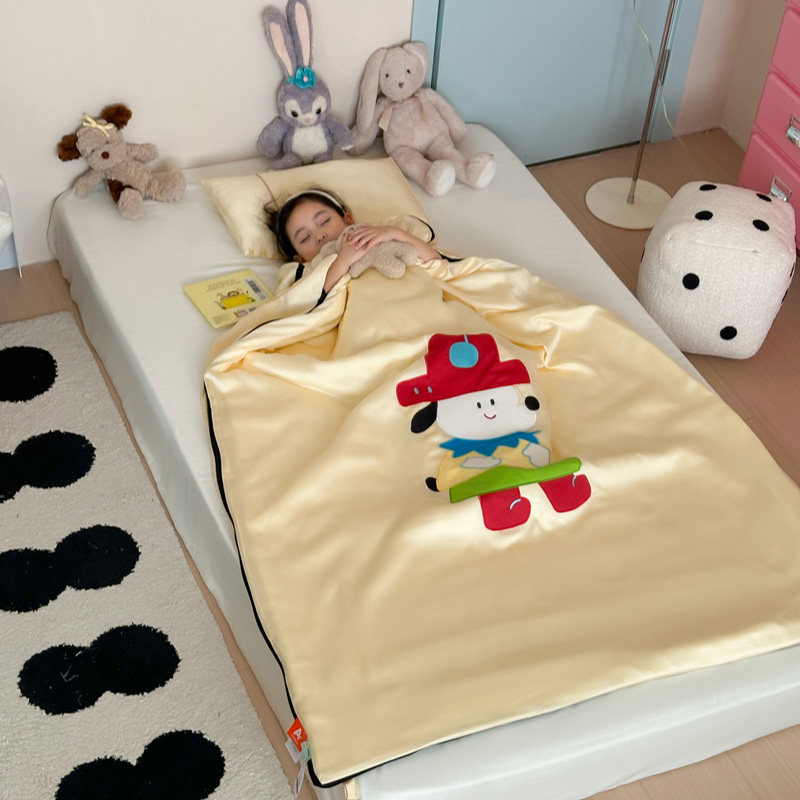 夏季婴儿睡袋卡通多彩小狗60兰精天丝中大童睡袋宝宝空调房防踢被
