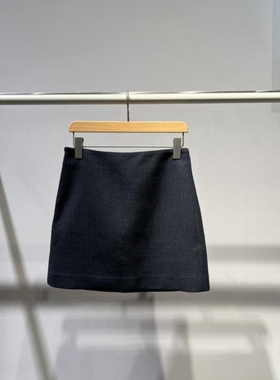 MM麦麦2025冬新款羊毛miu系灰色气质A字短裙半身裙腰裙5FA142341