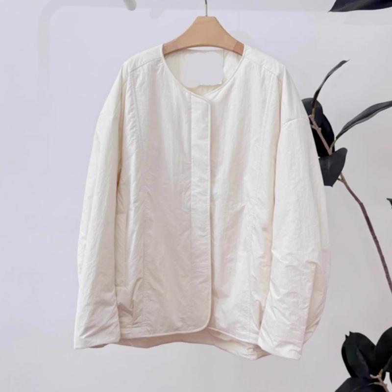 圆领宽松休闲棉衣棉服外套女上衣