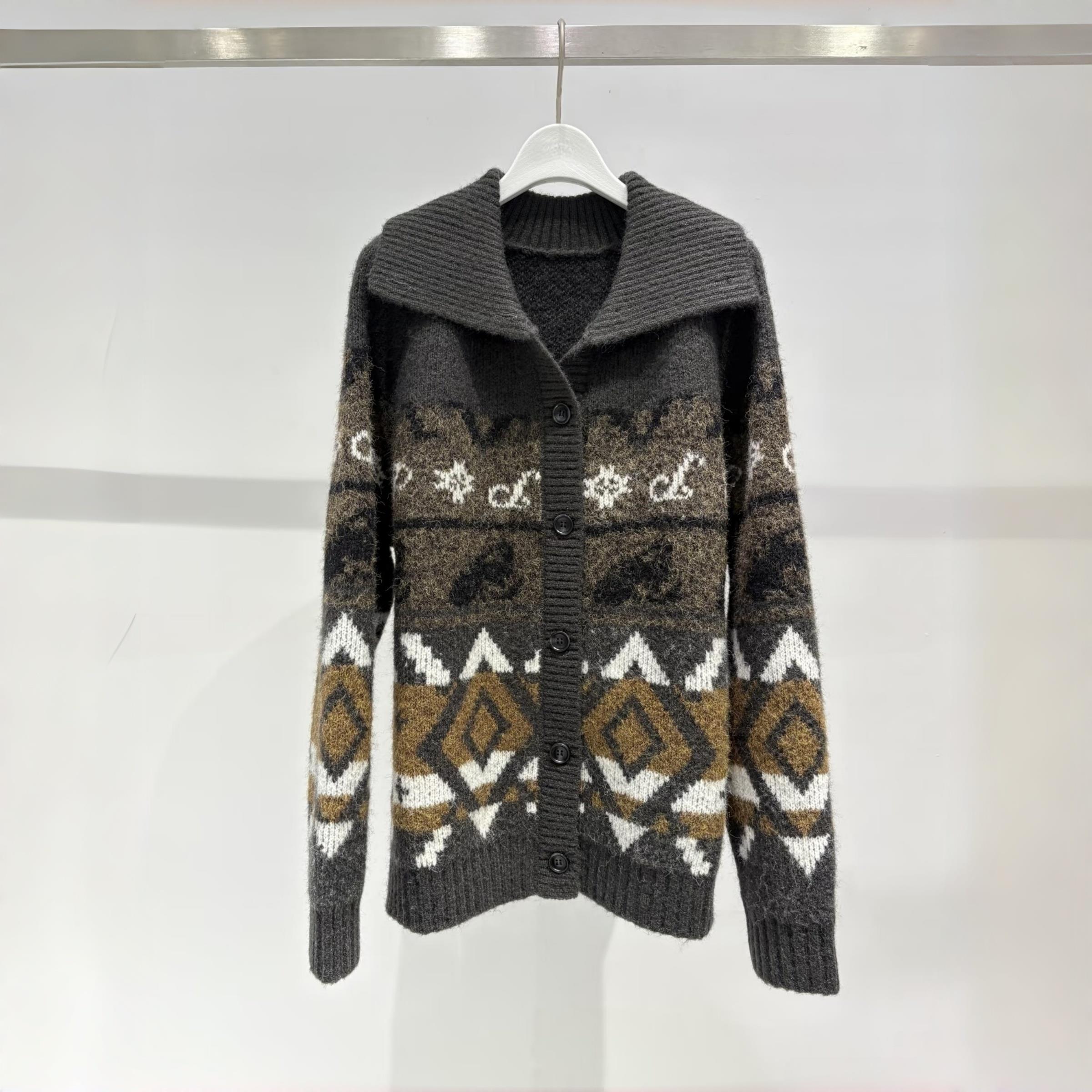 费尔岛休闲针织开衫毛衣外套女