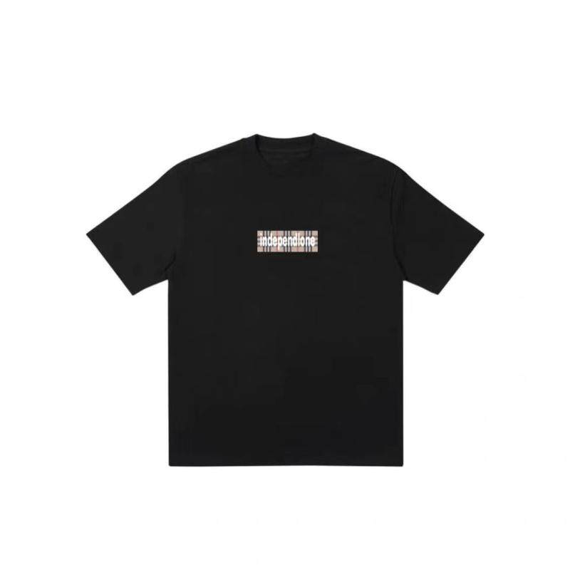 et出品 b s格子bogo简约短袖t恤