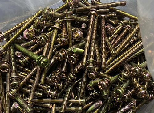 100只价格  机牙螺丝 M4x45mm 十字圆头组合螺丝 带弹簧垫片