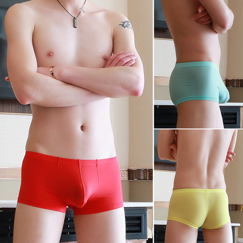 2/3条内裤男士冰丝平角透明