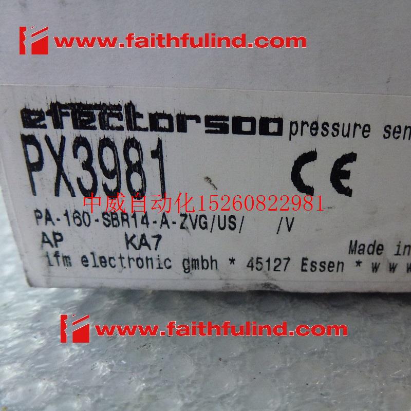 议价 PX3981 易福门全新压力感测器 PA-160-SBG14-A/ZVG/U现货 包装 八边封袋 原图主图