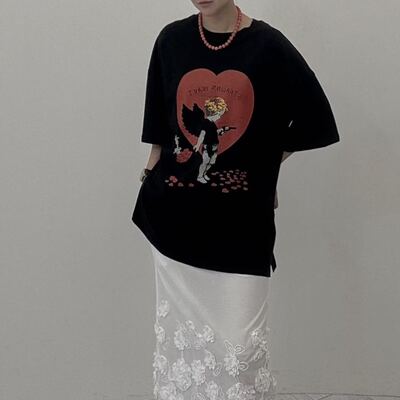  rose mallow “拾光旅人”丘比特短袖 YAO韩国代购 Y26062417