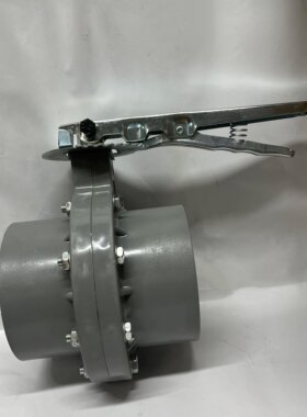 pvc铁柄蝶阀 管道阀门开关管配件110 160 200 250球阀灰色碟阀
