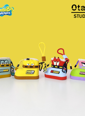 海绵宝宝联名耳机收纳包硅胶卡通女生书包挂件挂饰潮玩迷你钥匙包