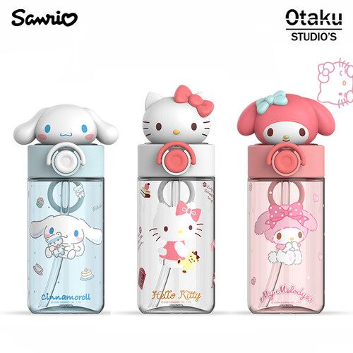 三丽鸥可爱玉桂狗弹盖学生上学专用吸管杯塑料水杯子夏天kt猫水壶