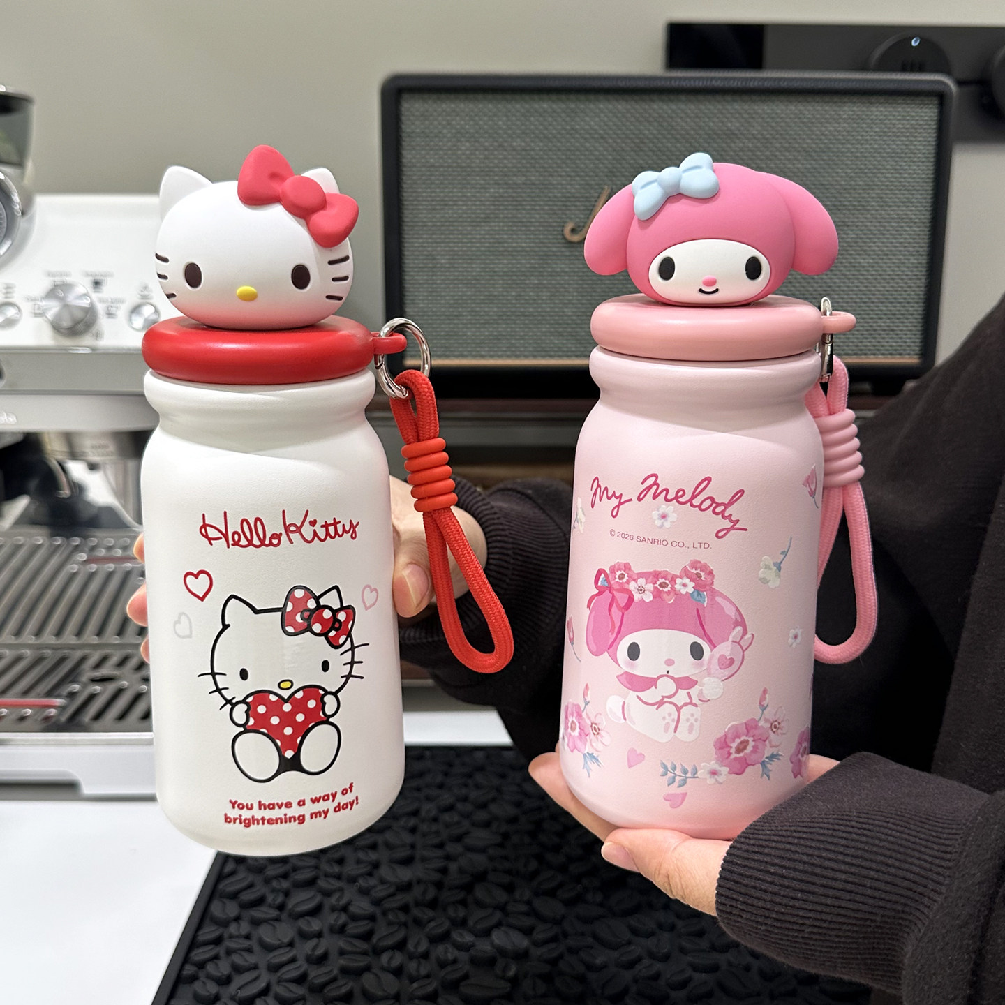 三丽鸥可爱凯蒂猫女生保温杯美乐蒂高颜值学生上学吸管杯儿童水杯图片