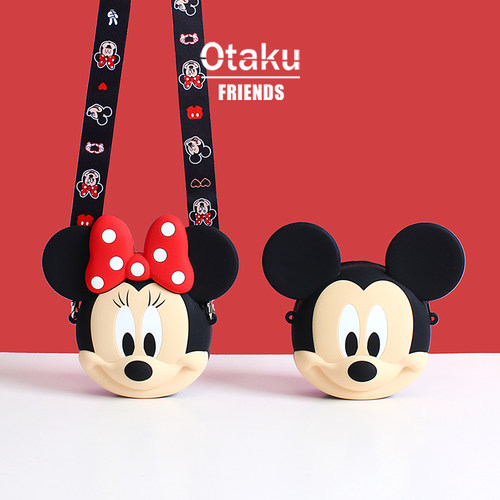 新款迪士尼微笑米奇米妮斜挎包可爱时尚儿童卡通包包小女孩零钱包