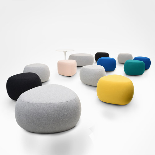 北欧风布艺三角公共空间沙发凳