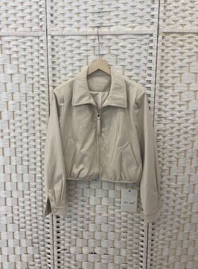 2026春26801新款时尚休闲韩系百搭小个子蝙蝠袖夹克PU皮衣外套女3