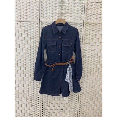 96036牛仔连衣裙套装女小个子2026春季新款叠穿衬衫裙短裙两件套3