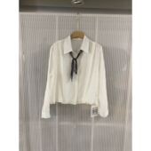 宽松遮肚上衣7 衬衫 超逸世家28115女2025春季 丝巾翻领莱赛尔长袖