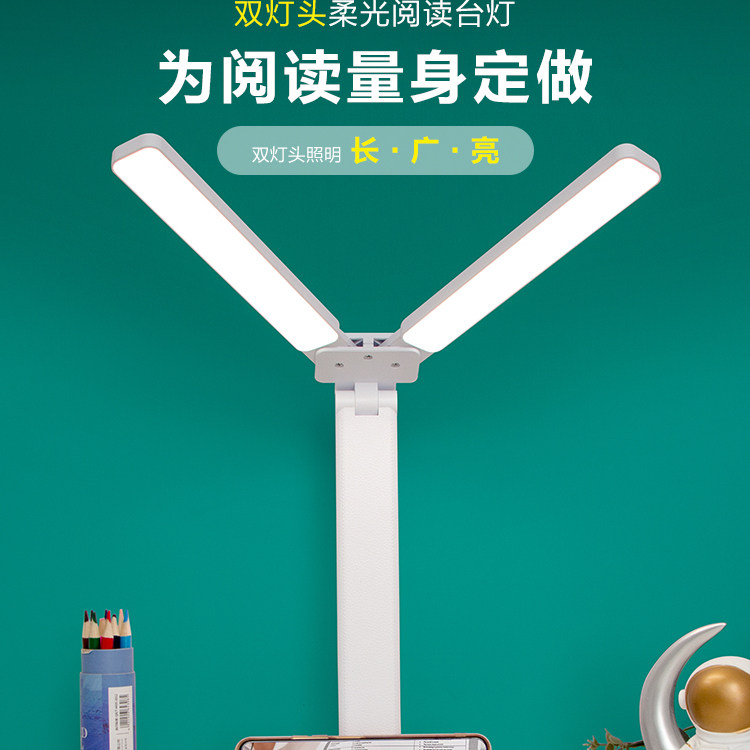 泰格信双灯头可拆卸锂电池台灯 TGX-L7儿童学习专用