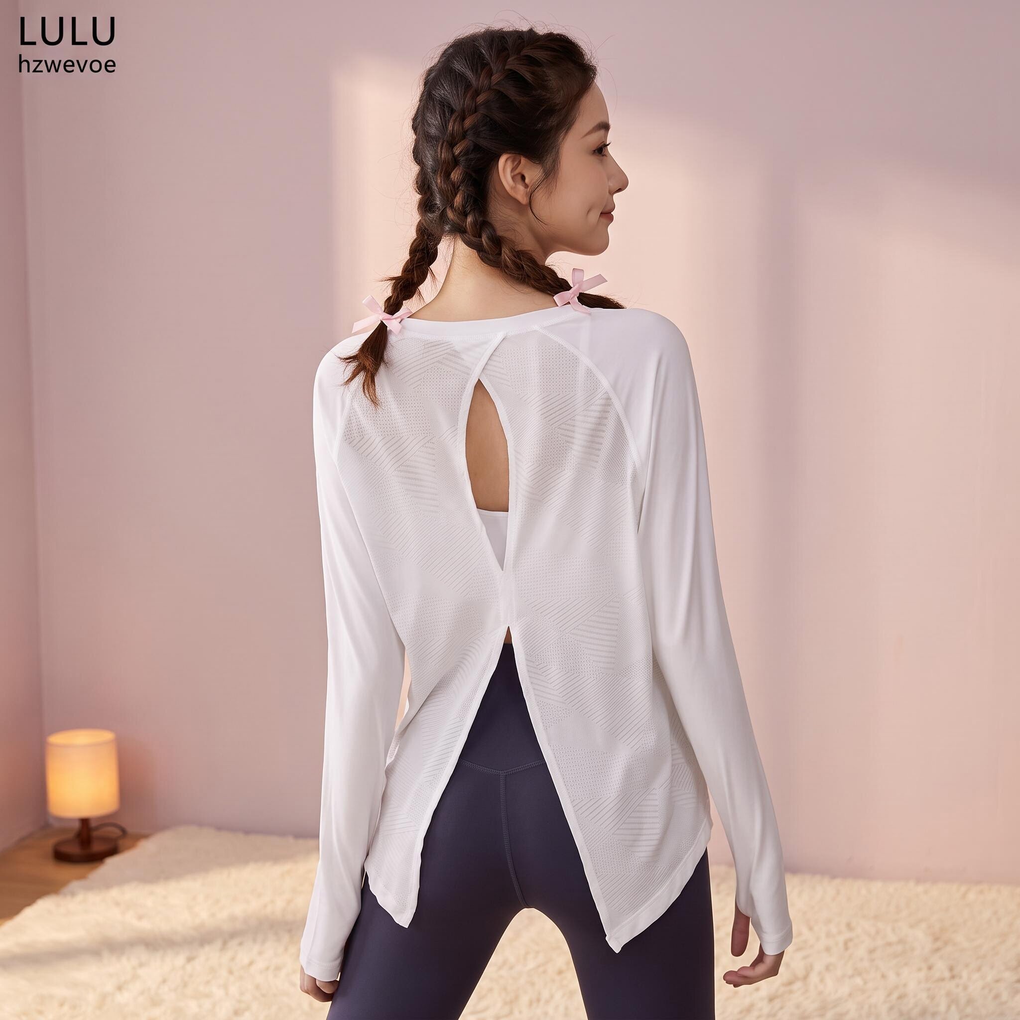 LULU美背跑步健身瑜伽宽松长袖女