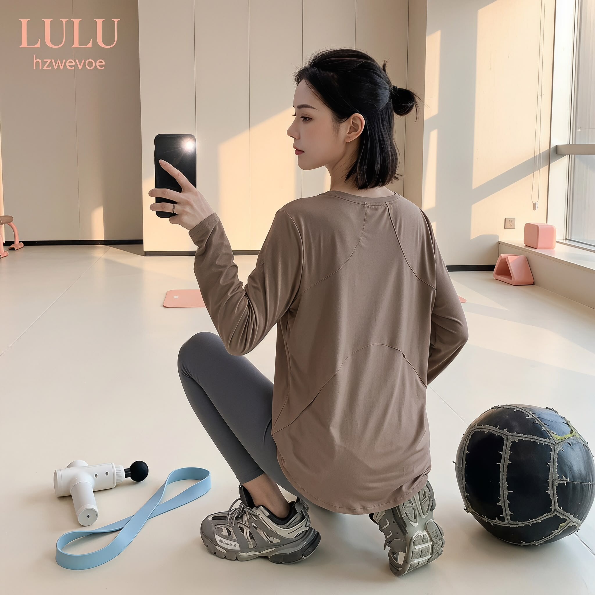 LULU透气宽松健身跑步瑜伽罩衫