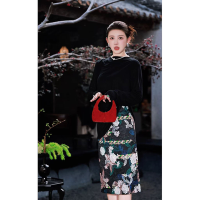 立体提花半身裙亲肤透气日常显瘦短裙QZ1077