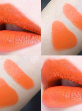 橘色口红滋润显白减龄橘黄色奶油橘哑光雾面唇膏持久保湿不易脱色