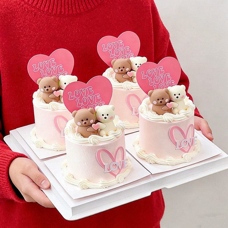2.14情人节爱心抱抱熊蛋糕装饰摆件情侣告白心形love亚克力插件,节庆用品/礼品,节日装扮用品,淘宝优惠券,粉丝福利购,淘宝优惠卷