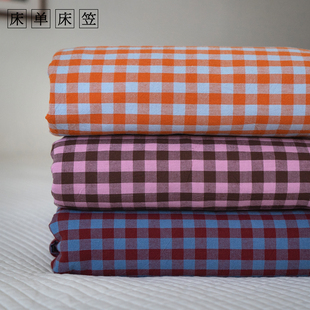 床单单件床笠丨色织非印染丨全棉纯棉水洗棉床套格子床罩格子被单