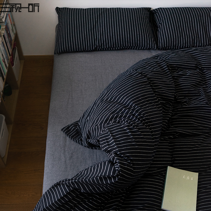 侘寂风棉麻质感丨全棉色织四件套