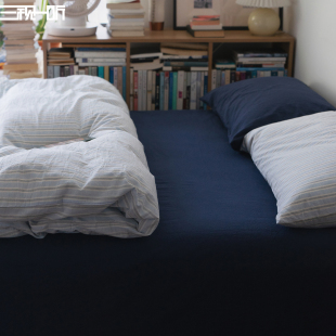 清爽不棉腻 全棉色织水洗棉四件套纯棉床上床单床品套件条纹被套