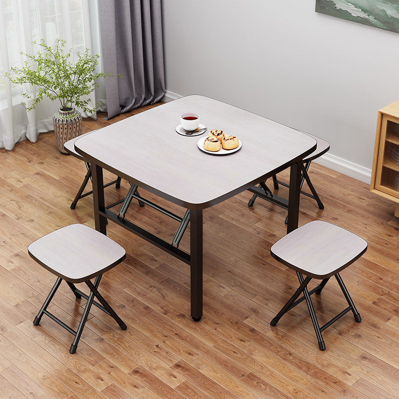 可折叠不锈钢包边省空间小方桌