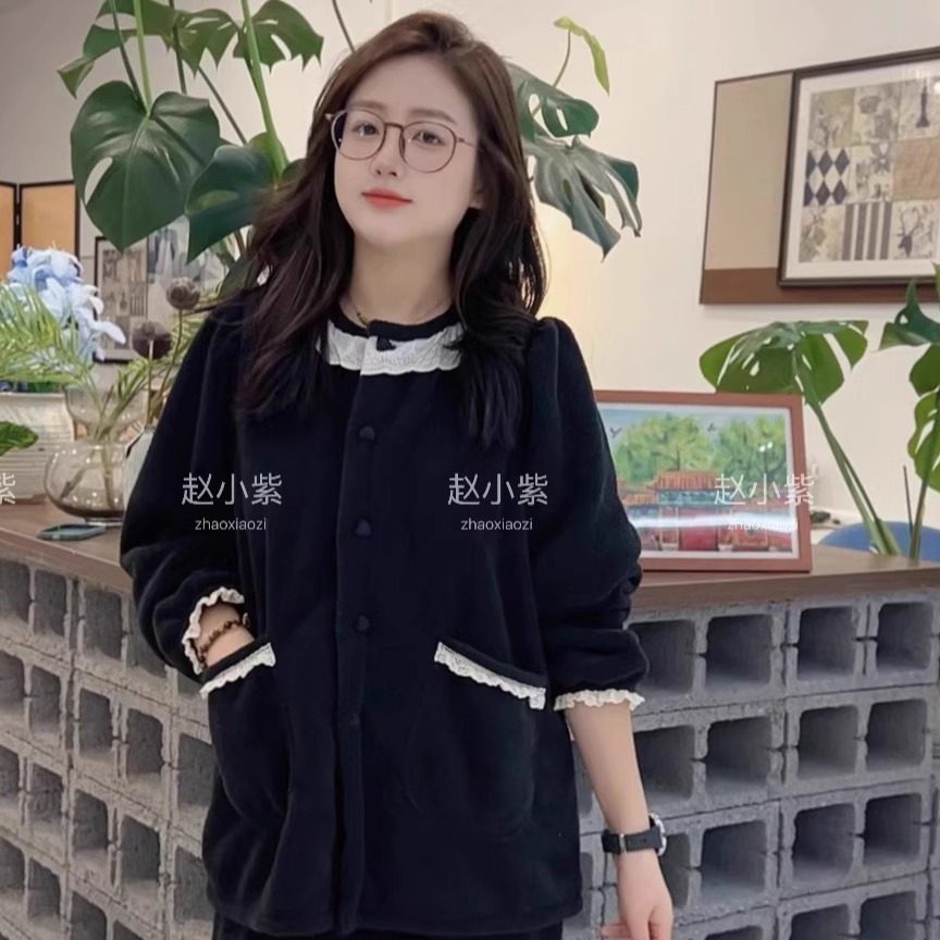 秋季2025新款杨梅绒保暖长袖睡衣女款加绒家居服套装休闲可外穿,女士内衣/男士内衣/家居服,睡衣/家居服套装,淘宝优惠券,粉丝福利购,淘宝优惠卷