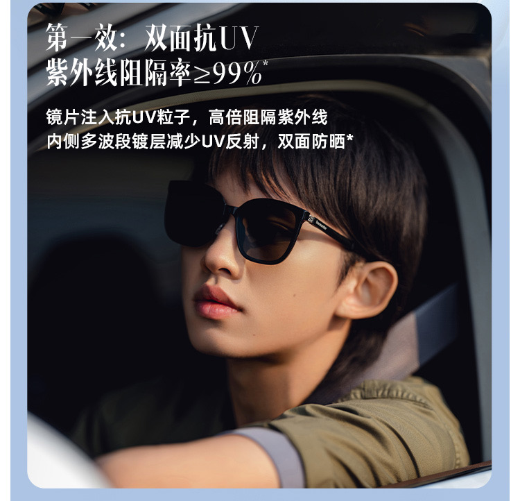 新款蕉下圆脸新品折叠墨镜男女款开车防紫外线男女焦下太阳眼镜