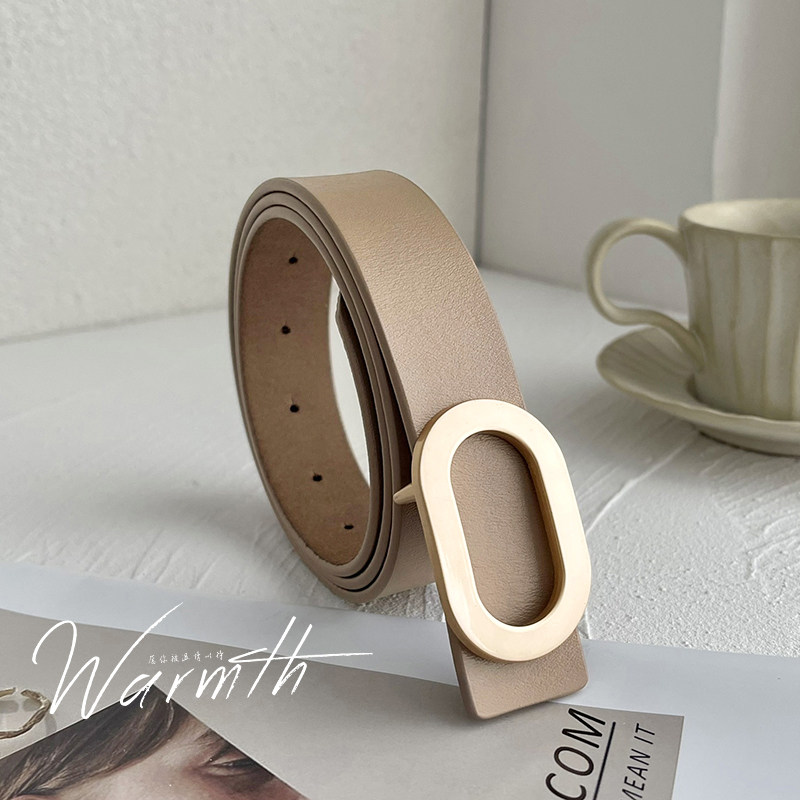 复古西装牛仔裤收腰小皮带