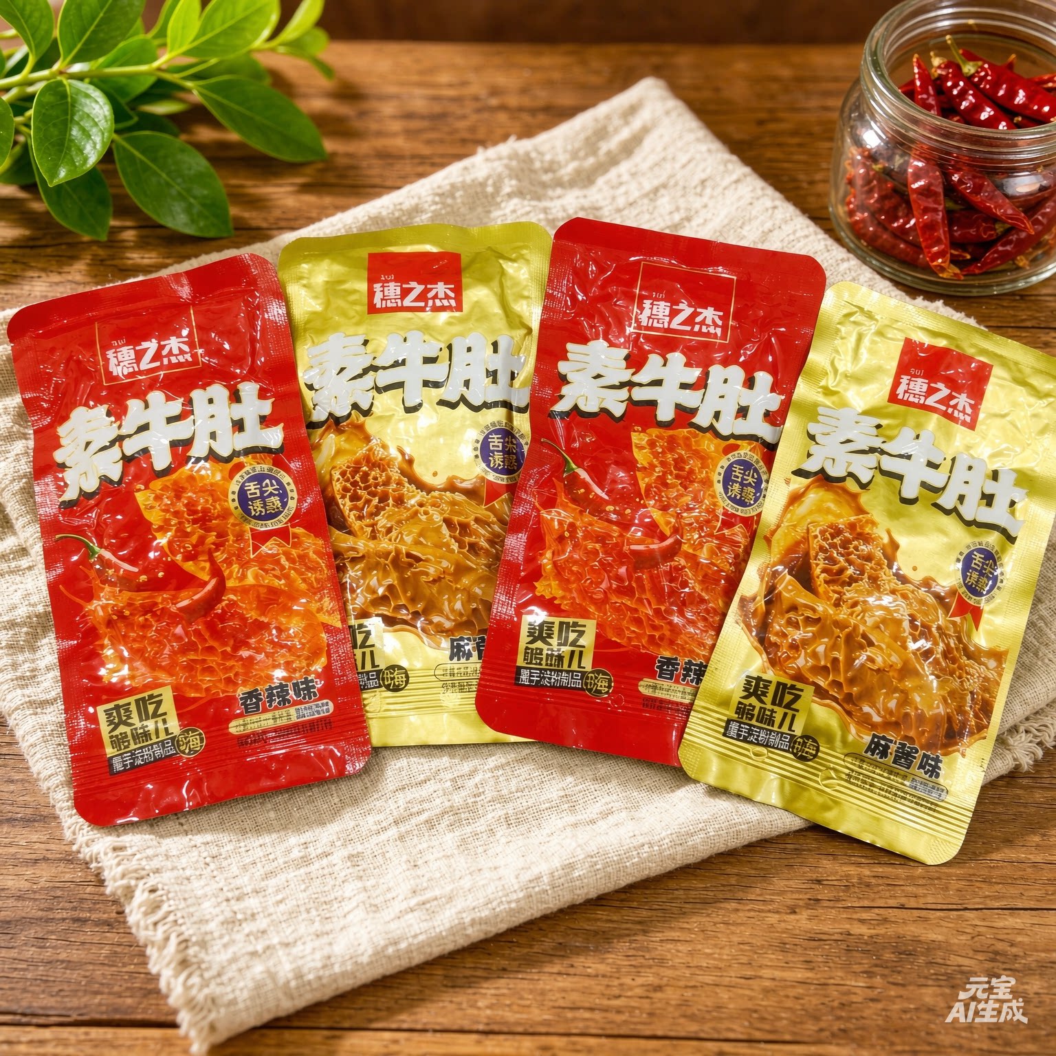 穗之杰素牛肚麻酱味香辣味素毛肚魔芋小吃休闲零食