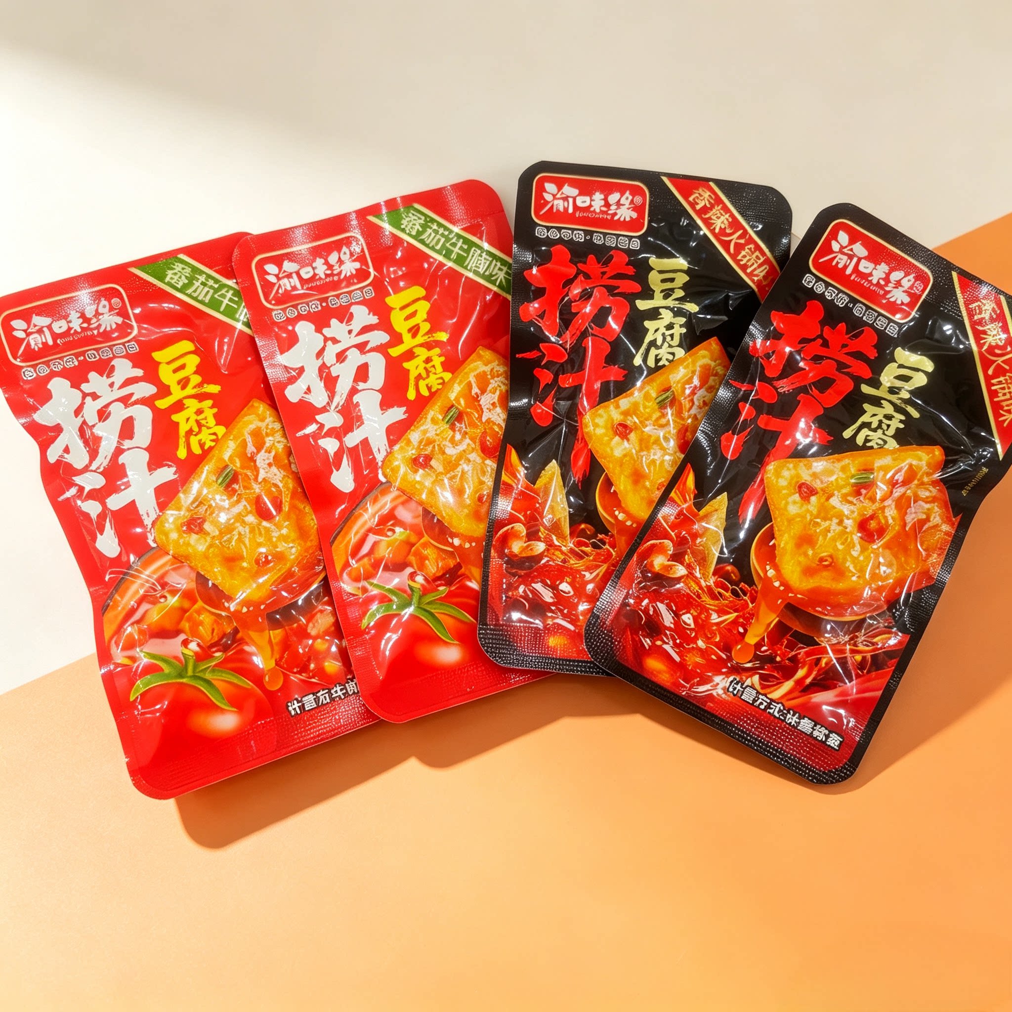 渝味缘捞汁豆腐番茄牛腩味香辣味独立包装开袋即食好吃休闲零食