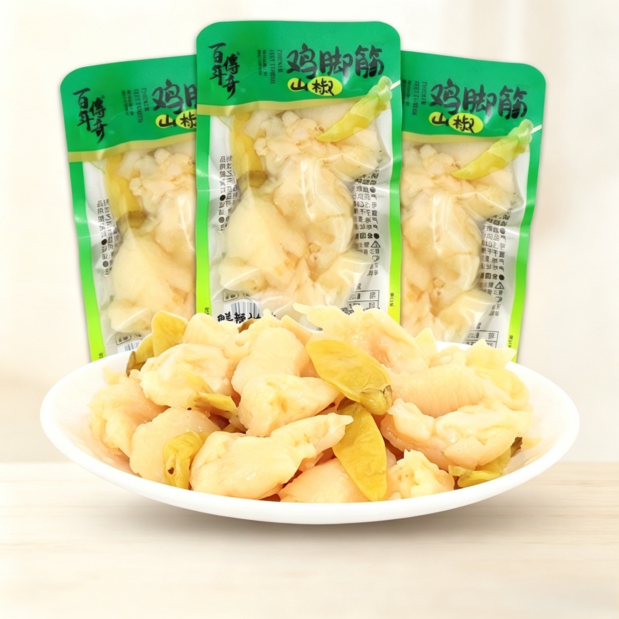 百年传奇山椒鸡脚筋泡椒凤爪小吃酸辣小包装解馋休闲零食鸡爪即食