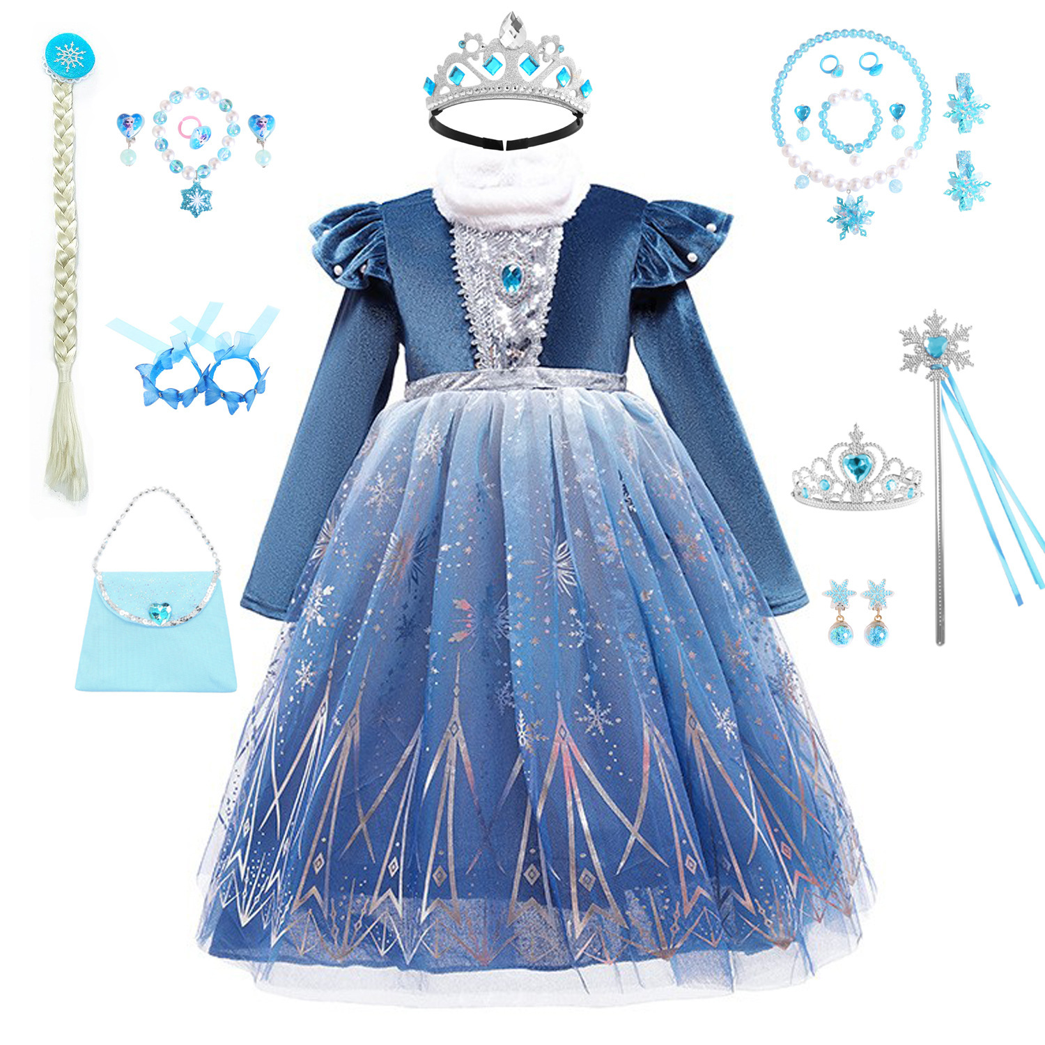 冰雪奇缘爱莎公主连衣裙