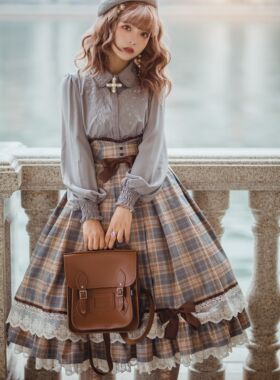 【FD原创设计】炼金方程式雾霾蓝/奶油橙秋冬古典半身裙现货掉落