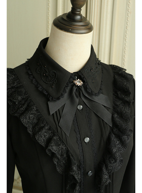 【FD原创设计】从晨雾中走来  刺绣翻领长袖衬衫 双色尾款