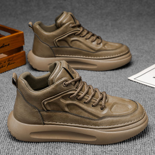 透气高帮马丁靴男潮流百搭厚底防滑运动鞋 男鞋 秋季 新款 休闲老爹鞋