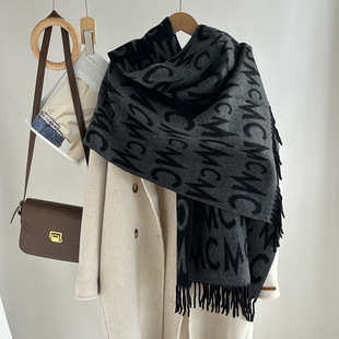 百搭感围脖 加厚披肩时尚 2025秋冬新款 cmc长须羊毛围巾女