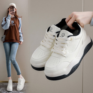 ins女学生厚底运动板鞋 内2026春季 韩版 新款 休闲q06 小白鞋